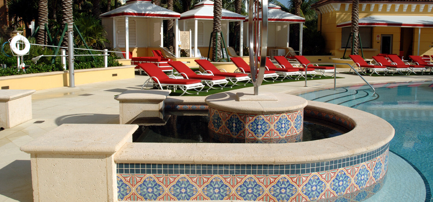 cast stone bullnose water feature