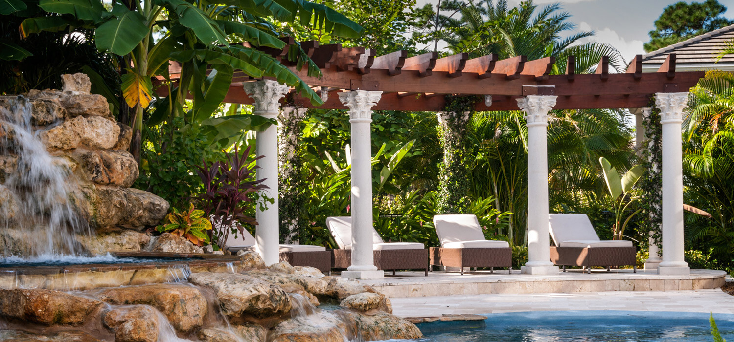 cast stone column pergola