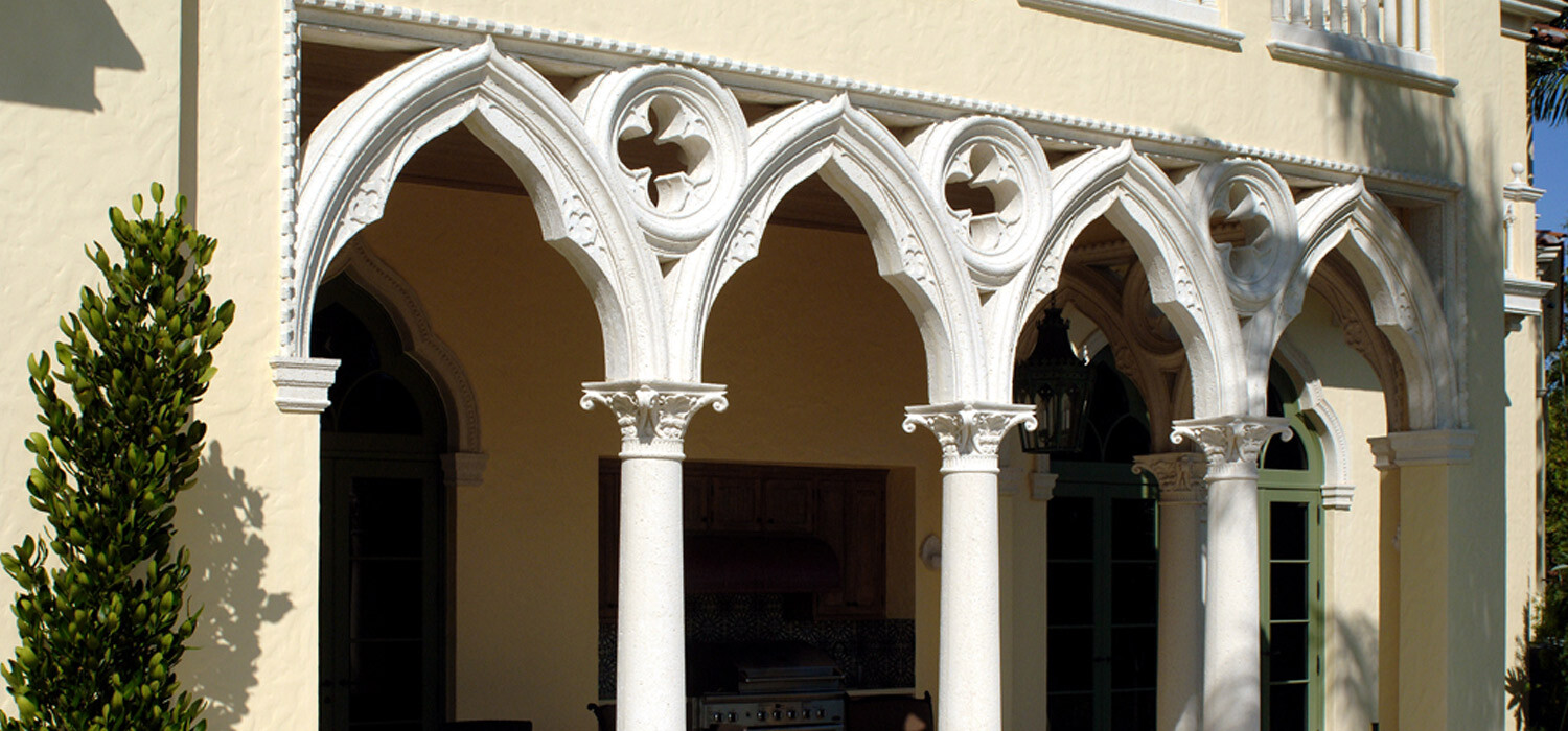 florida cast stone column capitals arches